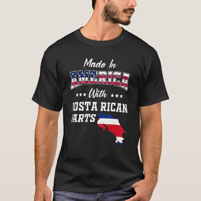 Amerikanska Costa Rican Parts Costa Rica Karta USA T Shirt (Framsida)