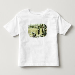 Amerikanska cowboys branding a calf, c.1900 (foto) tee shirt