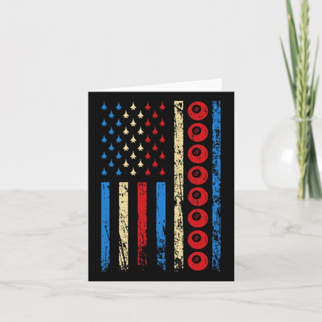 Amerikanska Cue Sports Flagga Athletic Billiards 4 Kort (Framsida)