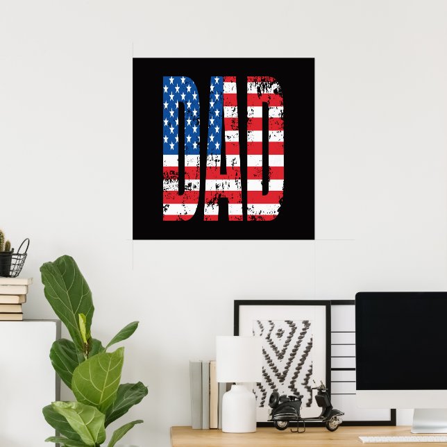 amerikanska dad flagga poster (Hemmakontoret)