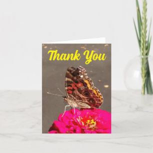 Amerikanska Dam Butterfly på Zinnia Tack Kort