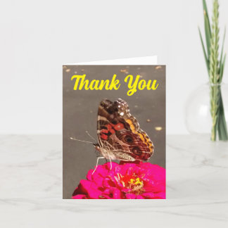 Amerikanska Dam Butterfly på Zinnia Tack Kort