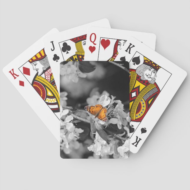 Amerikanska Dam-fjäril på Blommarnas uppspelningsk Casinokort (Baksidan)