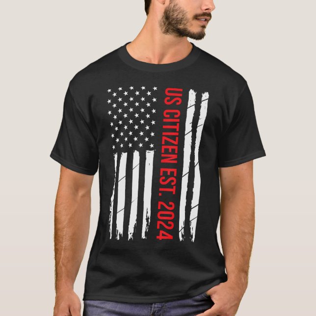 Amerikanska Dekorationen "New Usa Citizen" T Shirt (Framsida)