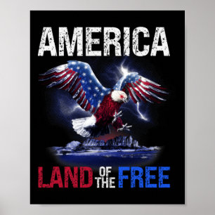 Amerikanska delstaten Fri 4 juli Oberoende Poster