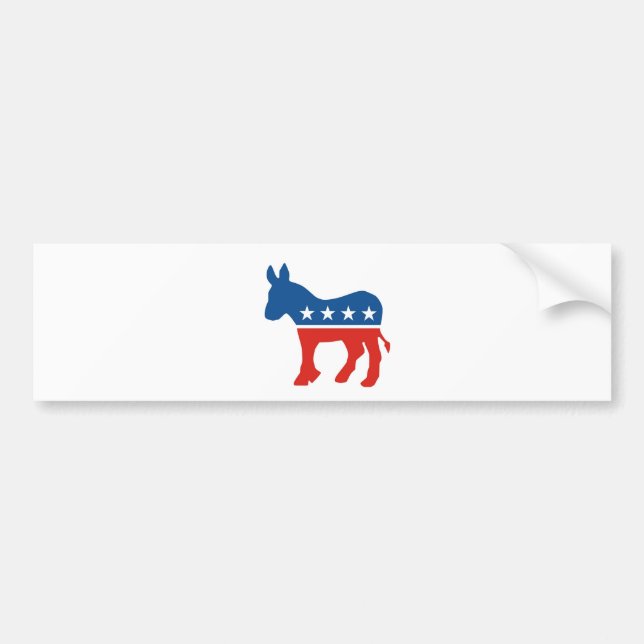 Amerikanska demokratier, party donkey usa bildekal (Framsidan)