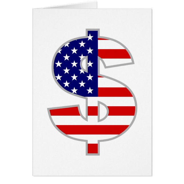 amerikanska dollar hälsningskort (Framsidan)