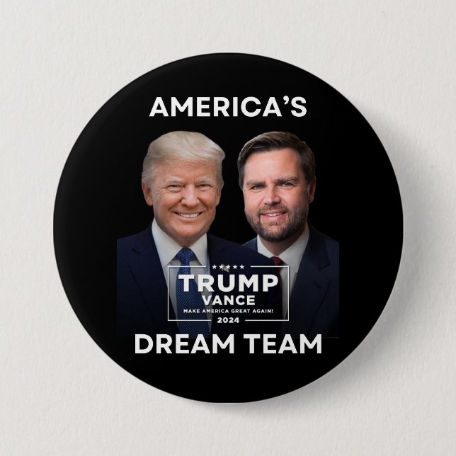 Amerikanska Dream Team 2024 Trump-knapp för politi Knapp (Framsida)