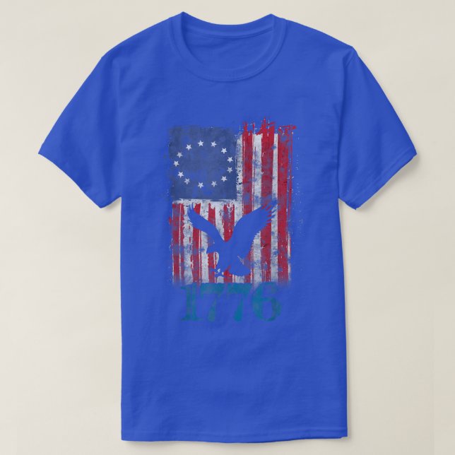 Amerikanska Eagle 1776 T Shirt (Design framsida)