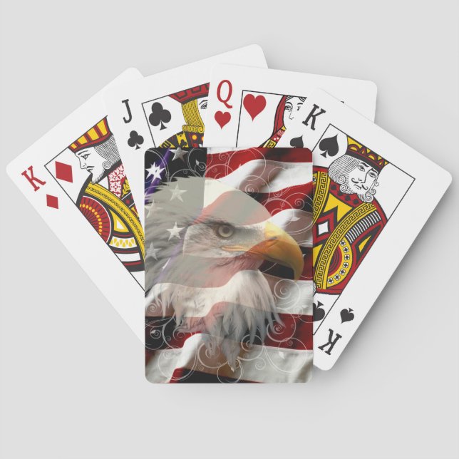 Amerikanska Eagle Flagga-spelkort Casinokort (Baksidan)