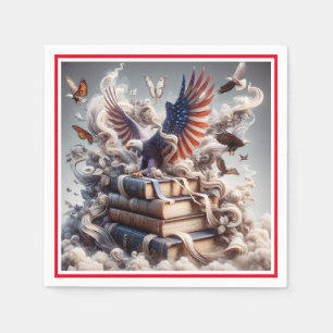 Amerikanska Eagle-historien med röd gräns Pappersservett