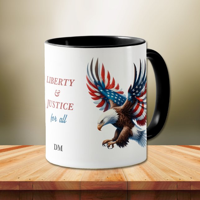 Amerikanska Eagle Liberty and Justice Mugg (Skapare uppladdad)