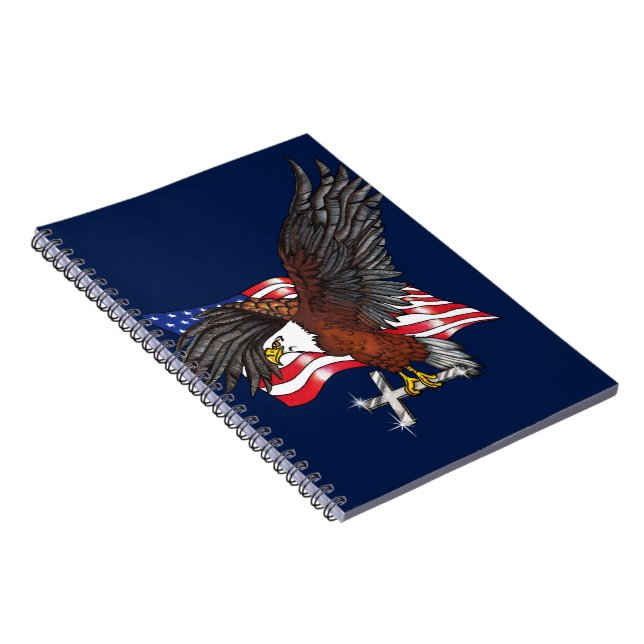 Amerikanska Eagle med Kor Anteckningsbok Med Spiral (Högra Sidan)