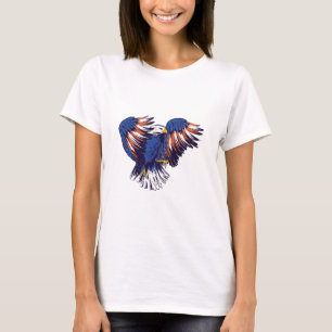 Amerikanska Eagle med USA flagga Färg T Shirt