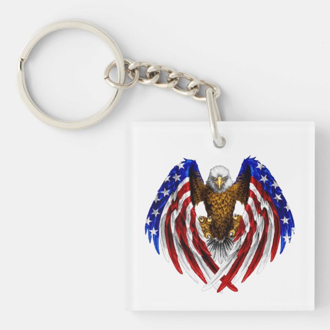 Amerikanska Eagle med USA flagga på vingar (Framsidan)