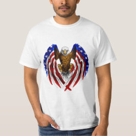 Amerikanska Eagle med USA flagga på vingar T Shirt
