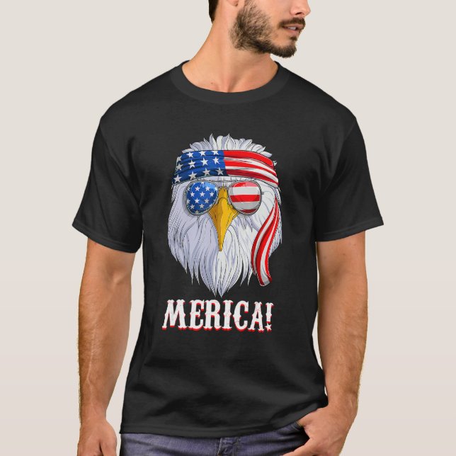 Amerikanska Eagle Merica Manar Women USA flagga Pa T Shirt (Framsida)