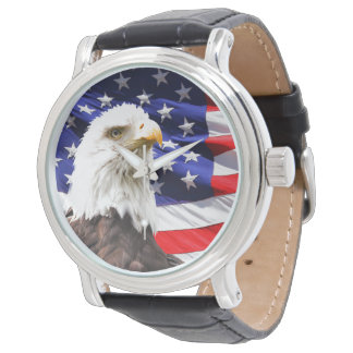 Amerikanska Eagle och Flagga Armbandsur