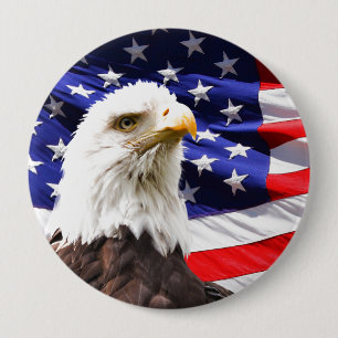 Amerikanska Eagle och Flagga Knapp