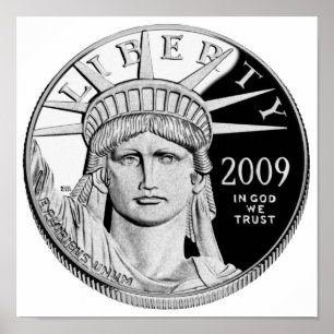 Amerikanska Eagle Platinum Proof Coin Poster
