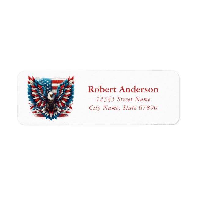 Amerikanska Eagle-Returetiketter Returadress Etikett (Framsidan)