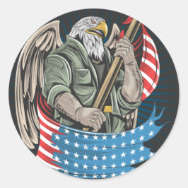 Amerikanska Eagle Runt Klistermärke