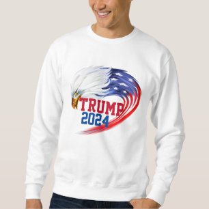 Amerikanska Eagle Trump 2024 Lång Ärmad Tröja