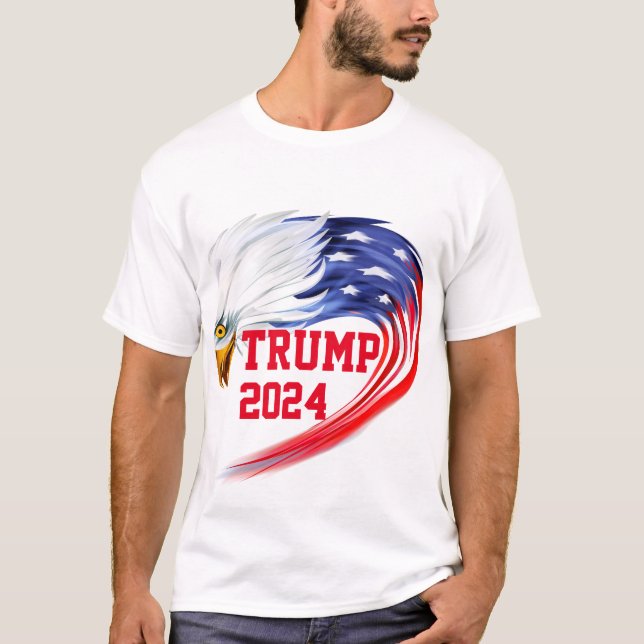 Amerikanska Eagle Trump 2024 T Shirt (Framsida)