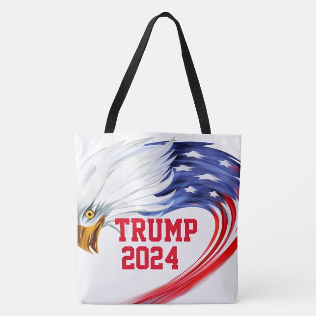 Amerikanska Eagle Trump 2024 Tote Bag Tygkasse (Framsida)