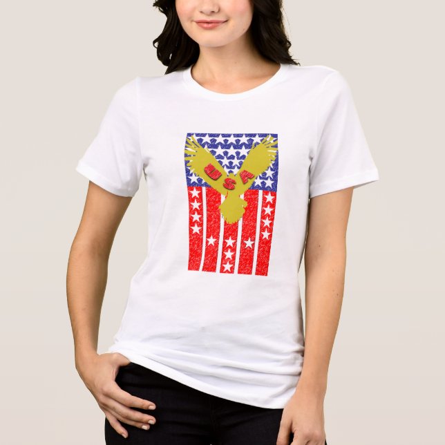 Amerikanska Eagle v2 T Shirt (Framsida)