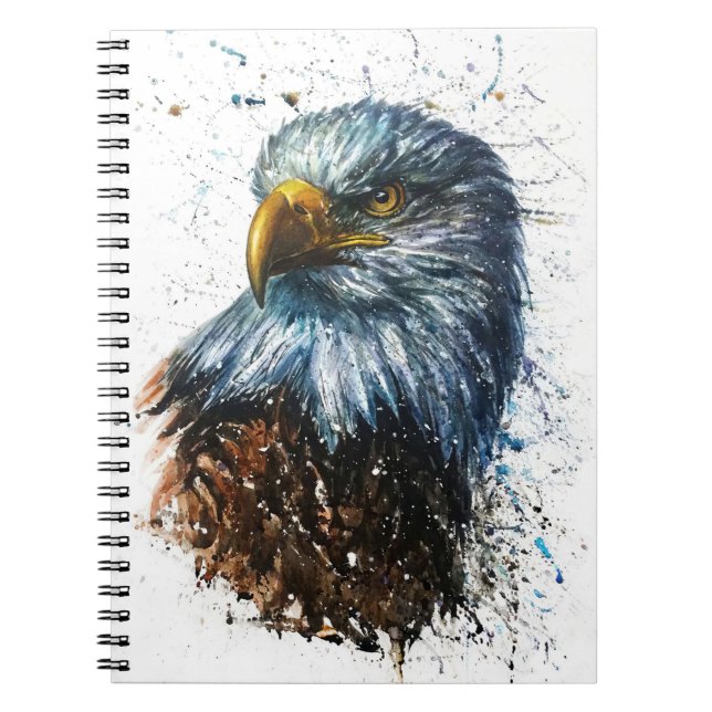 Amerikanska Eagle Watercolor Anteckningsbok (Framsidan)