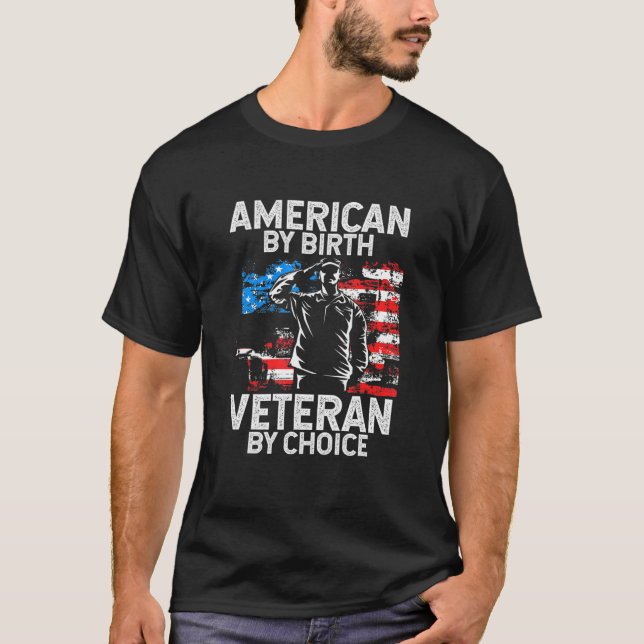 Amerikanska efter fågelveteran av Choice Patriot V T Shirt (Framsida)