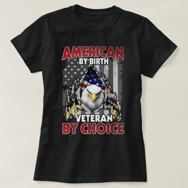 Amerikanska efter fågelveteran efter Choice Eagle  T Shirt (Design framsida)