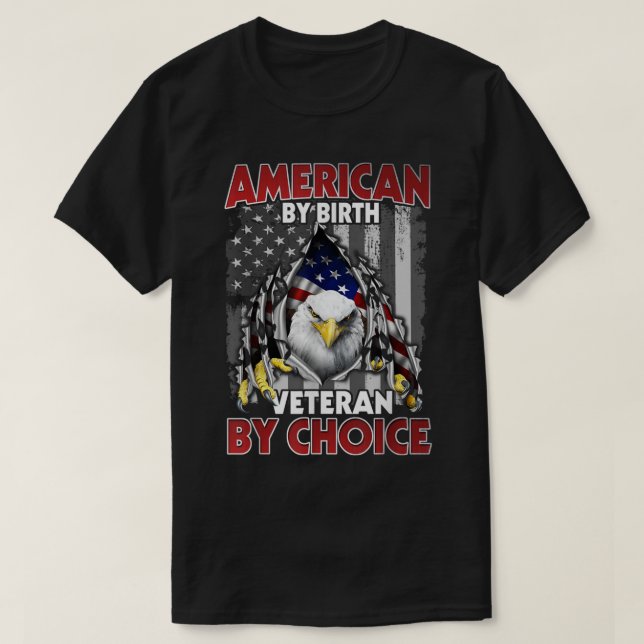 Amerikanska efter fågelveteran efter Choice Eagle  T Shirt (Design framsida)