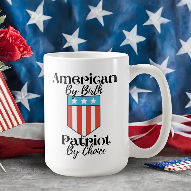 Amerikanska efter födelsemotoren efter Choice Retr Kaffemugg (American By Birth Patriot By Choice Retro Coffee Mug)