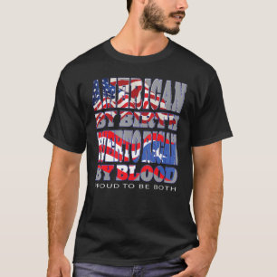 Amerikanska efter födelsen Puerto Rican genom blod T Shirt