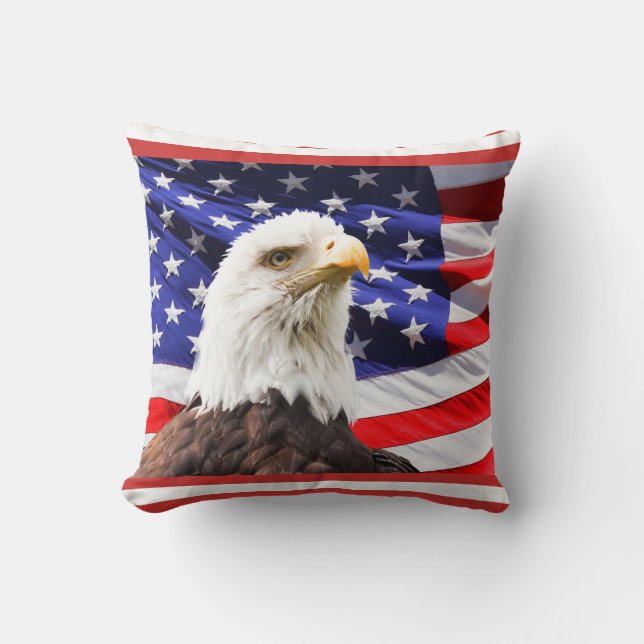 AMERIKANSKA EGENSKAP FLAGGA PATRIOTIC PILLOW KUDDE (Framsida)
