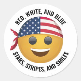 Amerikanska Emoji Ansikte Stickers Runt Klistermärke