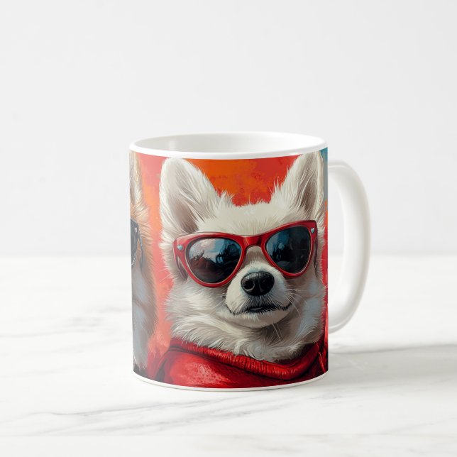 Amerikanska Eskimo Heart Ro Valentine Day Kaffemugg (Framsida höger)