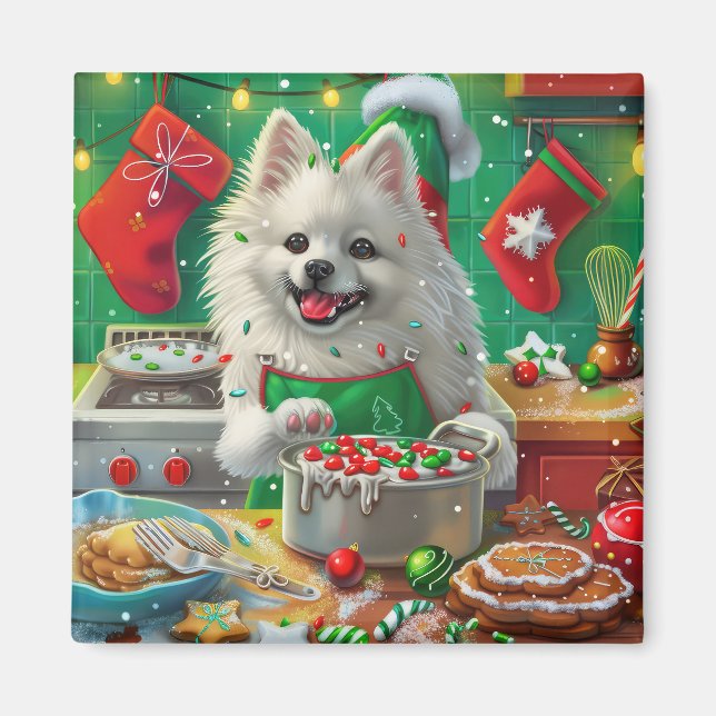 Amerikanska eskimo-Helgdag Baking: God jul Magnet (Framsidan)