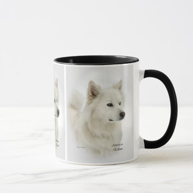 Amerikanska eskimo Hund Art-presenter Mugg (Höger)