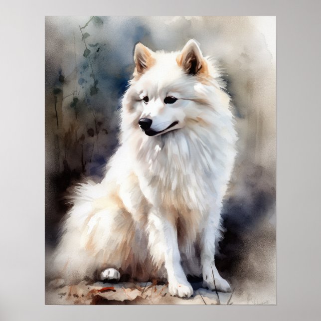Amerikanska eskimo Hund Art Print Poster (Framsidan)