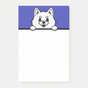 Amerikanska eskimo Hund Cute Puppy Hund älskare-gå Post-it Block