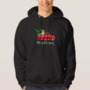 Amerikanska eskimo Hund Hund Riding Red Lastbil ju Hoodie