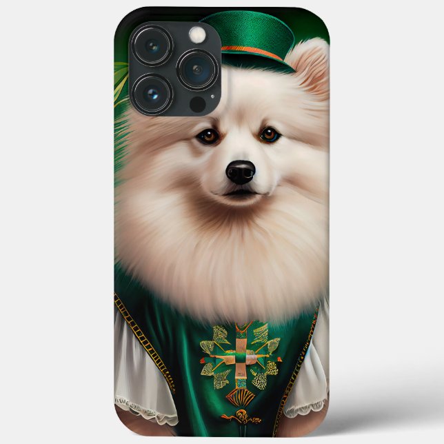 Amerikanska eskimo-hund i St. Patrick Dress (Baksida)