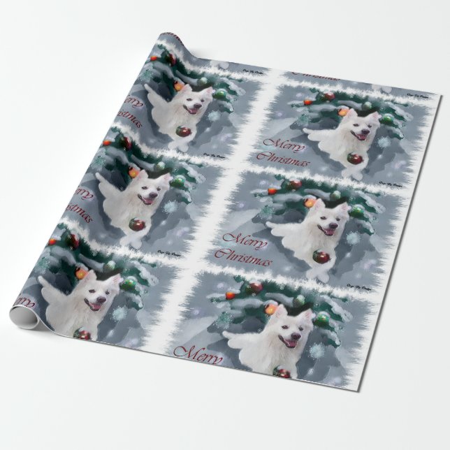 Amerikanska eskimo-Hund jul Presentpapper (Utrullad)