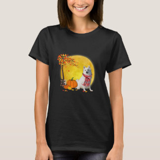 Amerikanska eskimo Hund Löv Fall Hej Hösten T Shirt