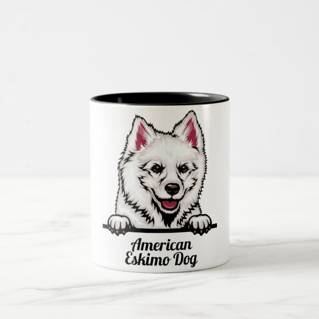 Amerikanska eskimo Hund Mugg (Center)