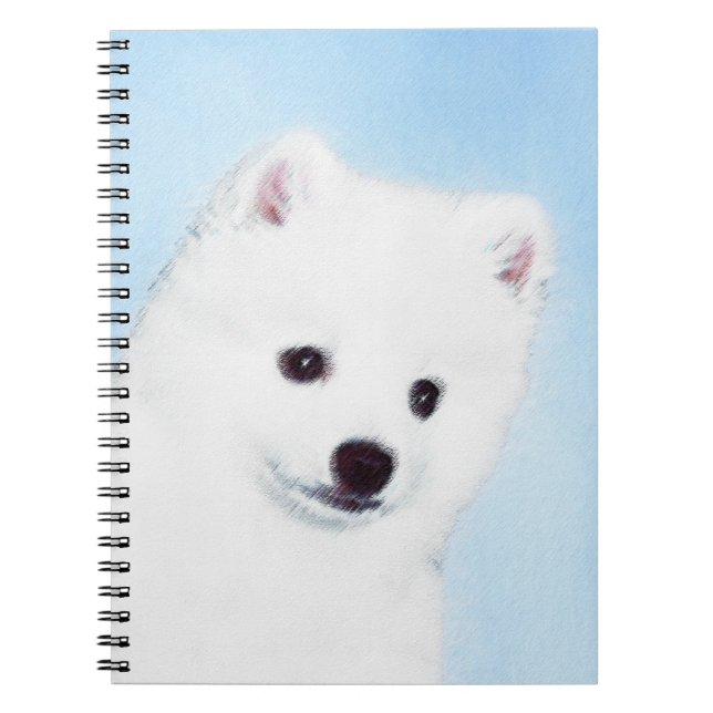 Amerikanska eskimo-Hund - Original Hund Art Anteckningsbok (Framsidan)