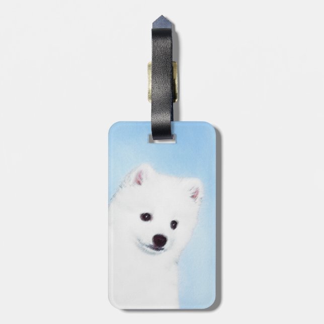 Amerikanska eskimo-Hund - Original Hund Art Bagagebricka (Baksidan Lodrät)